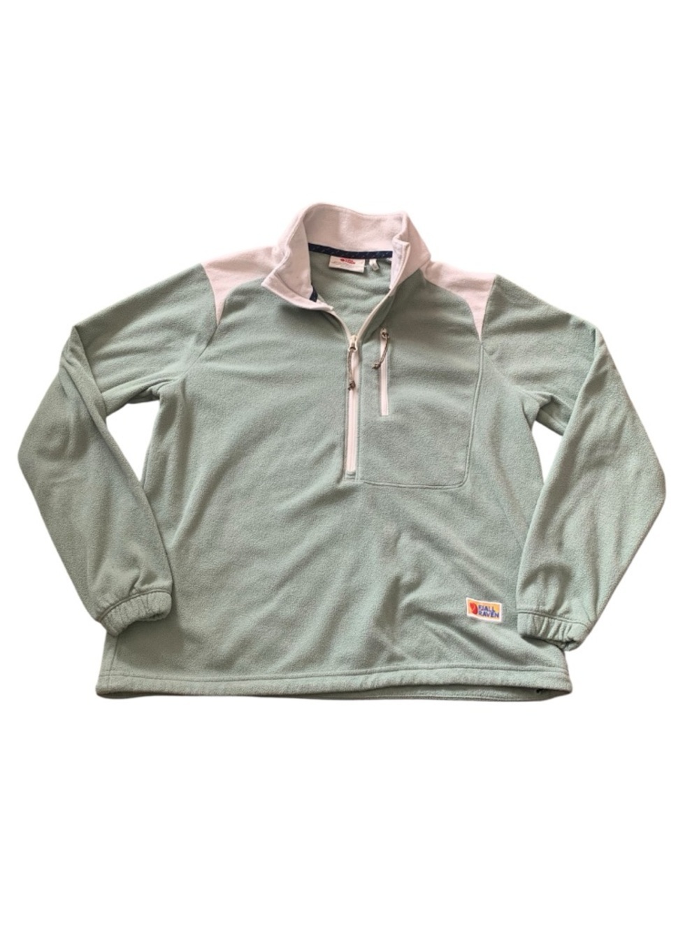 Fjällräven Vardag Lite Fleece W Sage Green Chalk White Half Zip Small